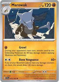 Marowak - SV07: Stellar Crown (SCR) #073/142 - Uncommon Pokémon Trading Card