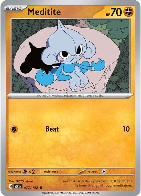 Meditite - 077/142 - SV07: Stellar Crown Pokémon trading card