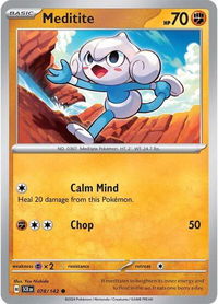 Meditite - 078/142 - SV07: Stellar Crown (SCR) #078/142 - Common Pokémon Trading Card