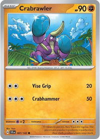 Crabrawler - SV07: Stellar Crown (SCR) #087/142 - Common Pokémon Trading Card