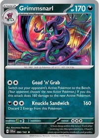 Grimmsnarl - SV07: Stellar Crown (SCR) #096/142 - Rare Pokémon Trading Card