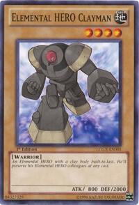 Elemental HERO Clayman trading card from Legendary Collection 2 Elemental HERO Clayman - Legendary Collection 2 YuGiOh trading card