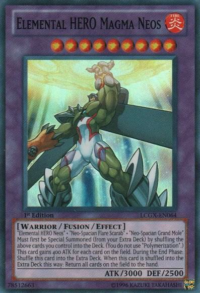 Elemental HERO Magma Neos trading card from Legendary Collection 2 Elemental HERO Magma Neos - Legendary Collection 2 YuGiOh trading card