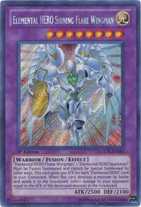 Elemental HERO Shining Flare Wingman trading card from Legendary Collection 2 Elemental HERO Shining Flare Wingman - Legendary Collection 2 YuGiOh trading card