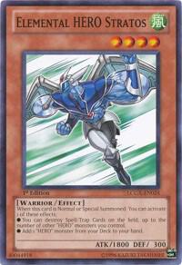 Elemental HERO Stratos trading card from Legendary Collection 2 Elemental HERO Stratos - Legendary Collection 2 YuGiOh trading card