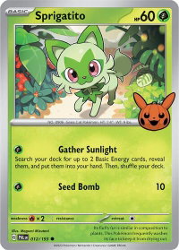 Sprigatito - 012/193 - Trick or Trade BOOster Bundle 2024 (TTBB24) #012/193 - Common Pokémon Trading Card