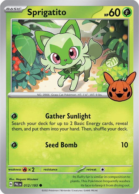 Sprigatito - 012/193 - Trick or Trade BOOster Bundle 2024 Pokémon trading card