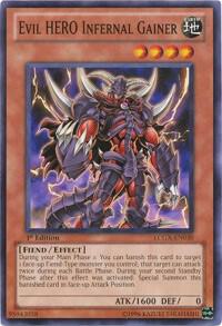 Evil HERO Infernal Gainer trading card from Legendary Collection 2 Evil HERO Infernal Gainer - Legendary Collection 2 YuGiOh trading card
