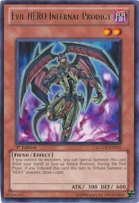 Evil HERO Infernal Prodigy trading card from Legendary Collection 2 Evil HERO Infernal Prodigy - Legendary Collection 2 YuGiOh trading card