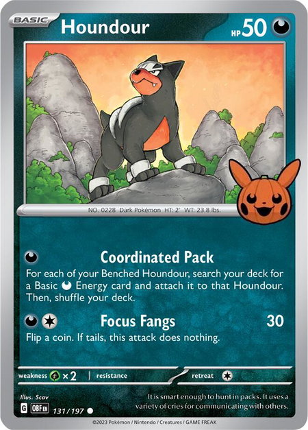 Houndour - 131/197 - Trick or Trade BOOster Bundle 2024 Pokémon trading card