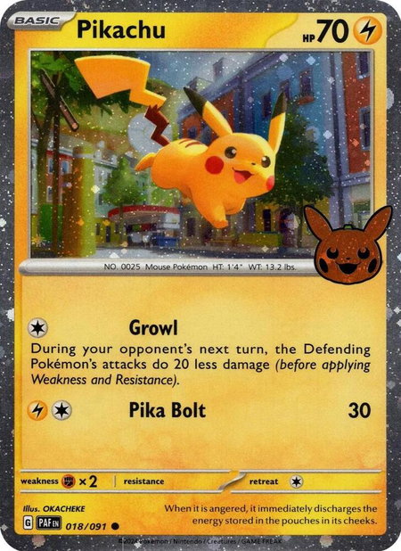 Pikachu - 018/091 (Cosmos Holo) - Trick or Trade BOOster Bundle 2024 Pokémon trading card