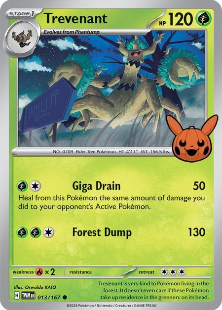 Trevenant - Trick or Trade BOOster Bundle 2024 Pokémon trading card