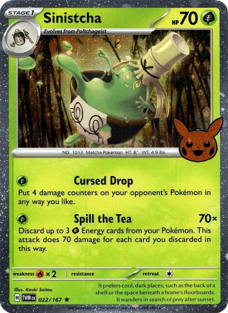 Sinistcha (Cosmos Holo) - Trick or Trade BOOster Bundle 2024 Pokémon trading card