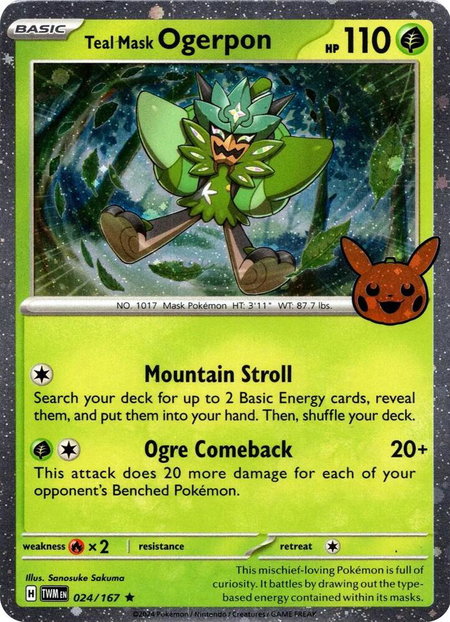 Teal Mask Ogerpon (Cosmos Holo) - Trick or Trade BOOster Bundle 2024 Pokémon trading card