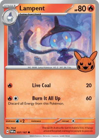 Lampent - Trick or Trade BOOster Bundle 2024 (TTBB24) #037/167 - Common Pokémon Trading Card