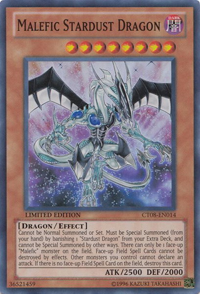 Malefic Stardust Dragon trading card from 2011 Collectors Tins Malefic Stardust Dragon - 2011 Collectors Tins YuGiOh trading card