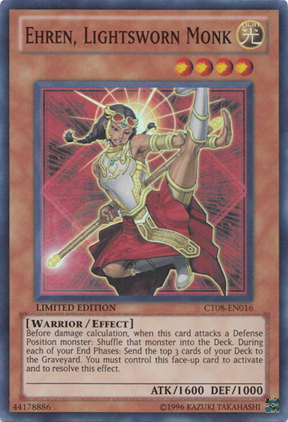 Ehren, Lightsworn Monk trading card from 2011 Collectors Tins Ehren, Lightsworn Monk - 2011 Collectors Tins YuGiOh trading card