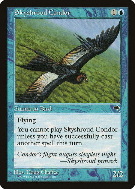 Skyshroud Condor - Tempest Magic: The Gathering trading card