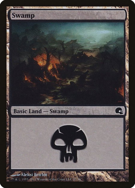 Swamp (27) trading card from Premium Deck Series: Graveborn Swamp (27) - Premium Deck Series: Graveborn Magic: The Gathering trading card
