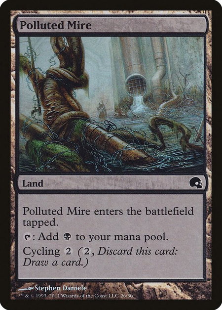 Polluted Mire trading card from Premium Deck Series: Graveborn Polluted Mire - Premium Deck Series: Graveborn Magic: The Gathering trading card