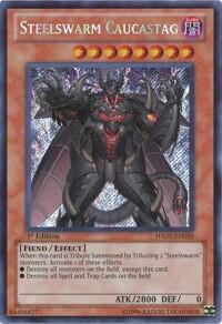 Steelswarm Caucastag - Hidden Arsenal 5: Steelswarm Invasion (HA05) #HA05-EN050 - Secret Rare YuGiOh Trading Card