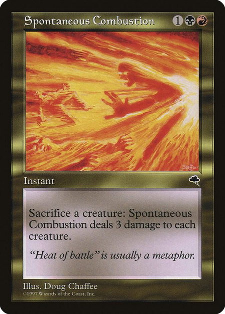 Spontaneous Combustion - Tempest Magic: The Gathering trading card