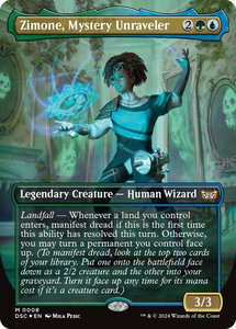 Zimone, Mystery Unraveler (Borderless) - Commander: Duskmourn: House of Horror (DSC) #8 - Mythic Rare Magic: The Gathering Trading Card