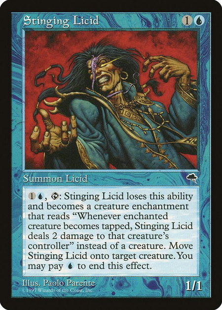 Stinging Licid - Tempest Magic: The Gathering trading card