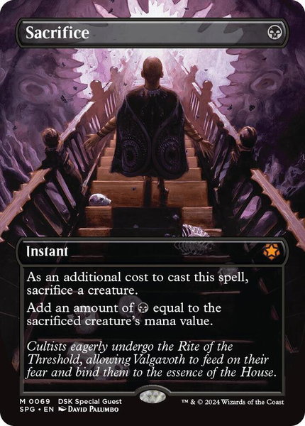 Sacrifice (Borderless) trading card from Special Guests Sacrifice (Borderless) - Special Guests Magic: The Gathering trading card
