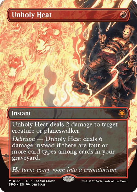 Unholy Heat (Borderless) - Special Guests Magic: The Gathering trading card