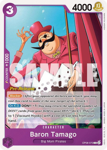 Baron Tamago - Two Legends Pre-Release Cards One Piece trading card