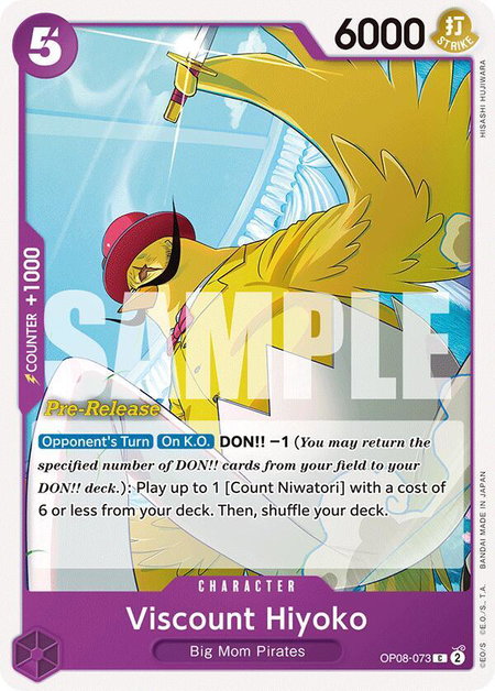 Viscount Hiyoko - Two Legends Pre-Release Cards One Piece trading card