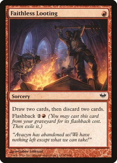Faithless Looting - Dark Ascension Magic: The Gathering trading card