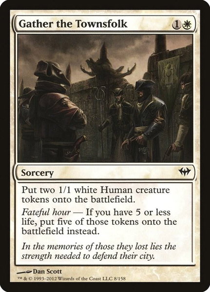 Gather the Townsfolk trading card from Dark Ascension Gather the Townsfolk - Dark Ascension Magic: The Gathering trading card