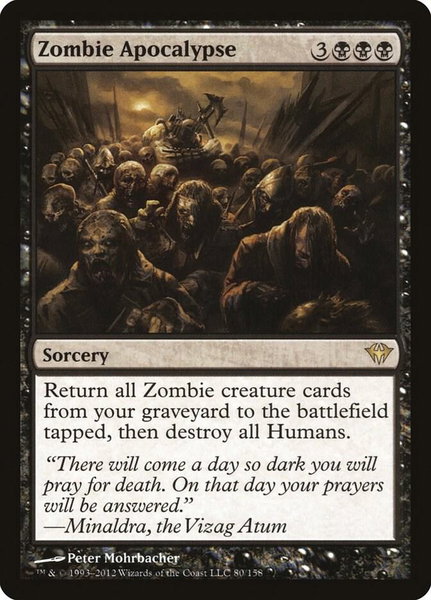 Zombie Apocalypse trading card from Dark Ascension Zombie Apocalypse - Dark Ascension Magic: The Gathering trading card
