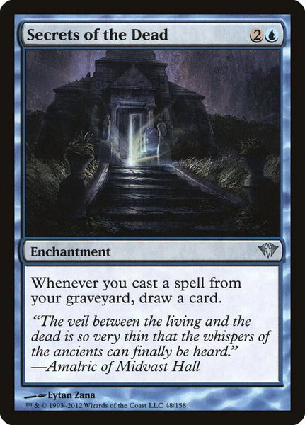 Secrets of the Dead trading card from Dark Ascension Secrets of the Dead - Dark Ascension Magic: The Gathering trading card