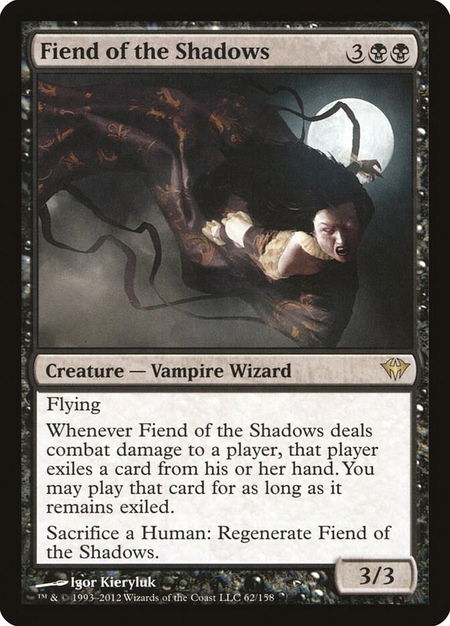 Fiend of the Shadows trading card from Dark Ascension Fiend of the Shadows - Dark Ascension Magic: The Gathering trading card