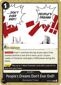 People's Dreams Don't Ever End!! - Two Legends Pre-Release Cards (OP08 PRE) #OP08-096 - Common One Piece Trading Card