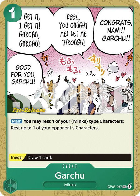 Garchu - Two Legends Pre-Release Cards One Piece trading card