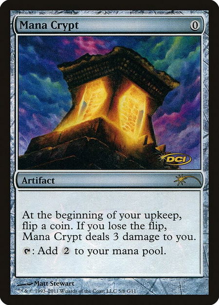Mana Crypt trading card from Judge Promos Mana Crypt - Judge Promos Magic: The Gathering trading card