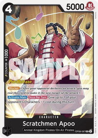Scratchmen Apoo - Two Legends Pre-Release Cards (OP08 PRE) #OP08-087 - Uncommon One Piece Trading Card