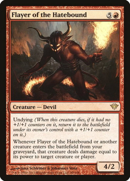 Flayer of the Hatebound trading card from Dark Ascension Flayer of the Hatebound - Dark Ascension Magic: The Gathering trading card