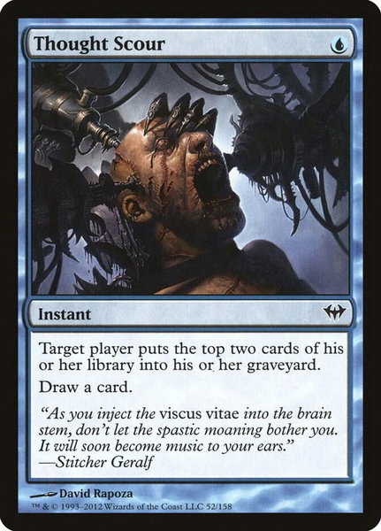 Thought Scour trading card from Dark Ascension Thought Scour - Dark Ascension Magic: The Gathering trading card