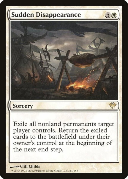 Sudden Disappearance trading card from Dark Ascension Sudden Disappearance - Dark Ascension Magic: The Gathering trading card