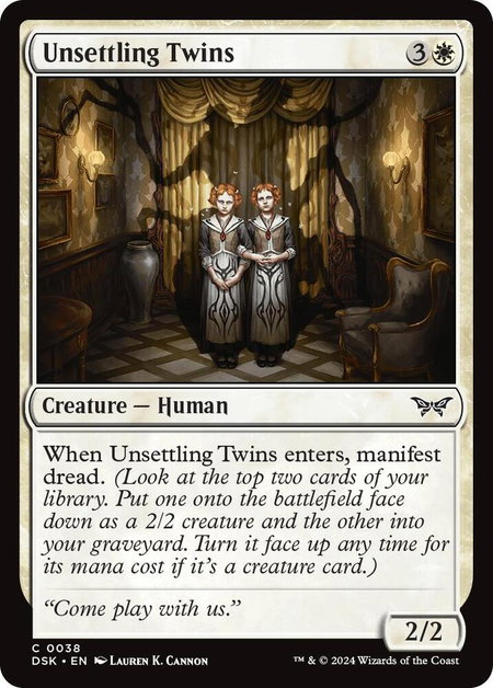 Unsettling Twins - Duskmourn: House of Horror Magic: The Gathering trading card