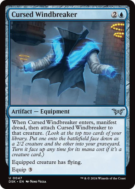 Cursed Windbreaker - Duskmourn: House of Horror Magic: The Gathering trading card