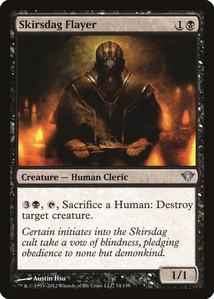 Skirsdag Flayer trading card from Dark Ascension Skirsdag Flayer - Dark Ascension Magic: The Gathering trading card