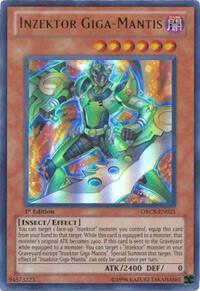 Inzektor Giga-Mantis trading card from Order of Chaos Inzektor Giga-Mantis - Order of Chaos YuGiOh trading card