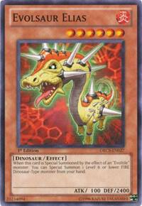 Evolsaur Elias trading card from Order of Chaos Evolsaur Elias - Order of Chaos YuGiOh trading card