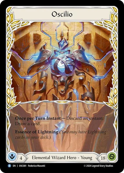 Oscilio trading card from Blitz Deck: Rosetta - Oscilio Oscilio - Blitz Deck: Rosetta - Oscilio Flesh and Blood trading card
